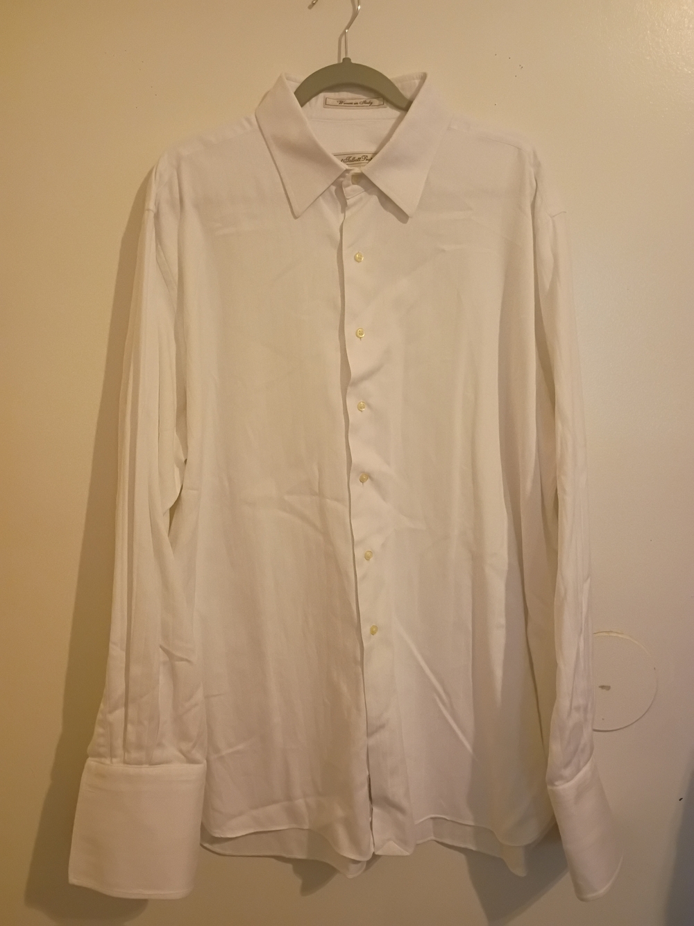 Robert‎ Talbott Protocol Men's White French Cuff Dress Shirt Sz 171/2 X 37